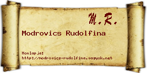 Modrovics Rudolfina névjegykártya